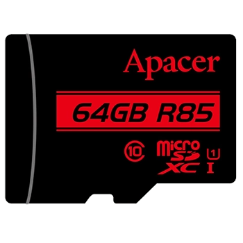 کارت حافظه microSDHC اپیسر مدل AP64G کلاس 10 استاندارد UHS-I U1 سرعت 85MBps ظرفیت 64 گیگابایت